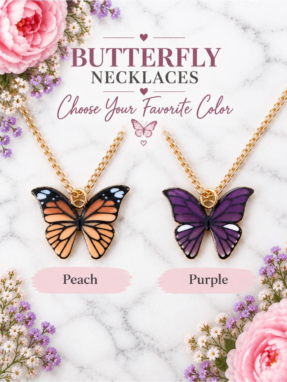 Make a Wish Butterfly Necklace – Choose 1️⃣ Your Favorite Color– New - Picture 5 of 6